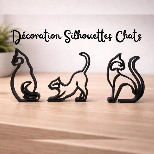 Chat décoration design - amoureux des chats - Set de 3 - Made in France - éco responsable - cat lover