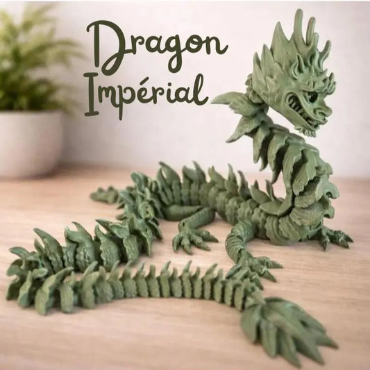 Dragon impérial - Dragon articulé XXL - Objet décoratif - Cadeau geek